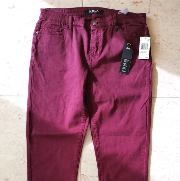 NWT Buffalo David Bitton Slim Straight Jeans Merlot Mid Rise - Picture 3 of 7